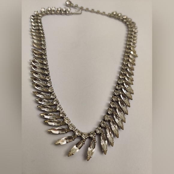 Dazzling Signed Sherman Clear Crystals Necklace - Picture 7 of 15